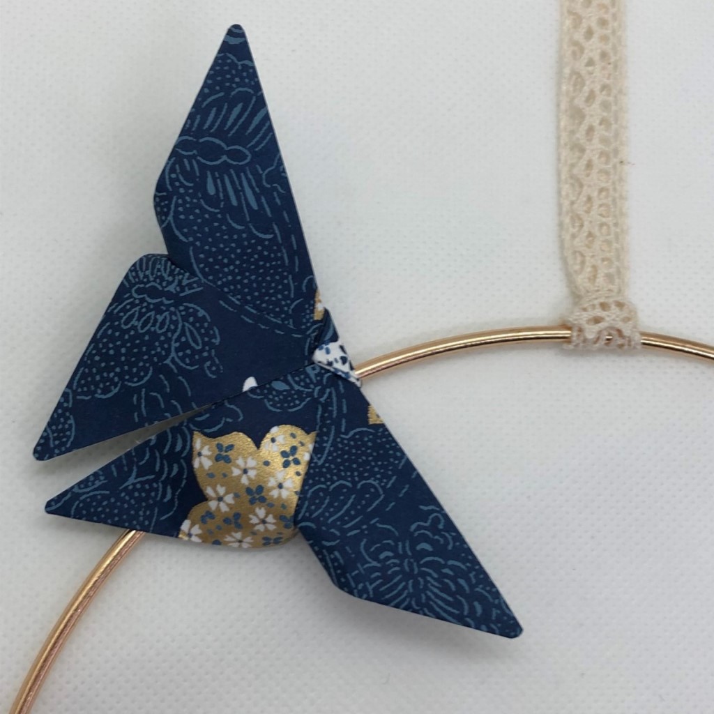 Couronne Kamakura avec fleurs en origami – Romantique