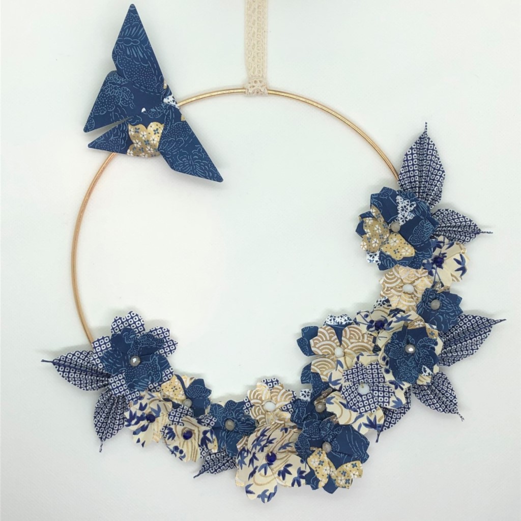 Couronne Kamakura avec fleurs en origami – Romantique