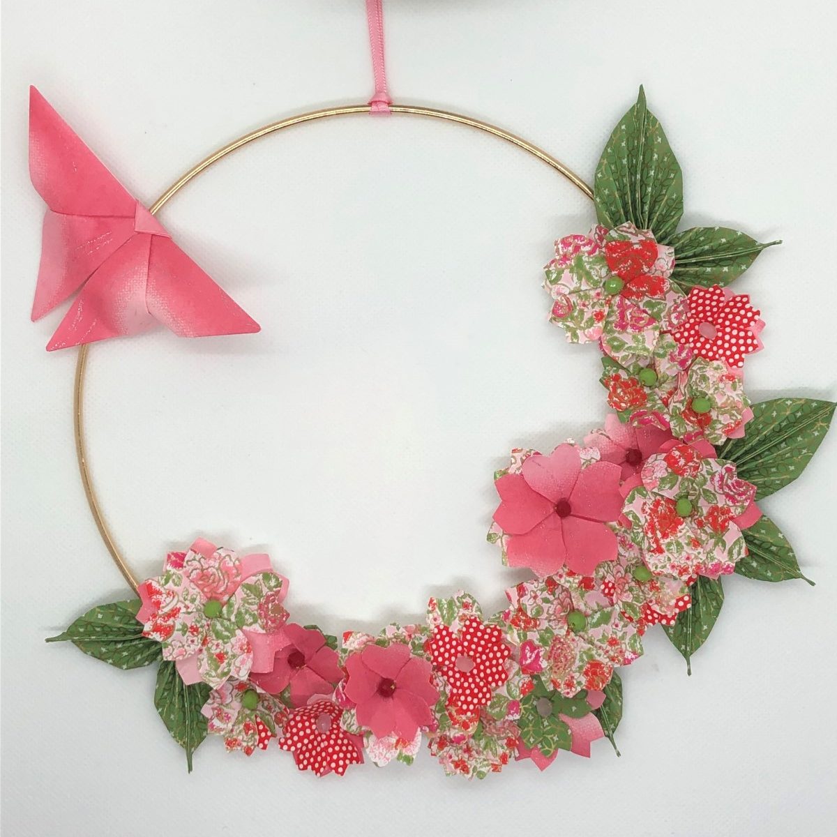 Couronne Kamakura avec fleurs en origami – Liberty rose