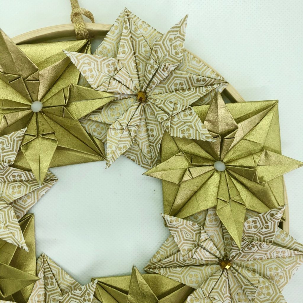 Couronne Kyoto – Noël Blanc & Doré