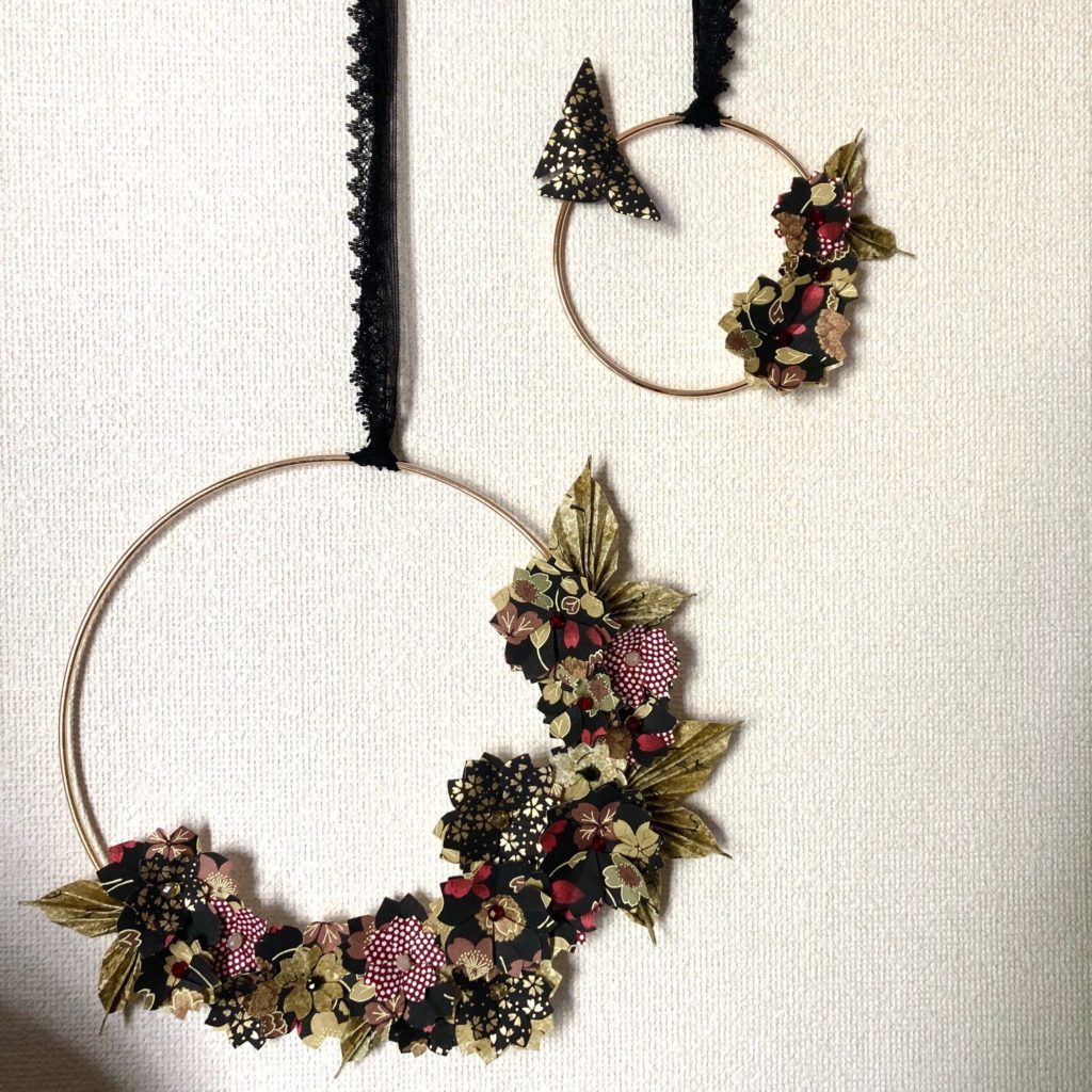 Couronne Izu avec fleurs en origami – Encens