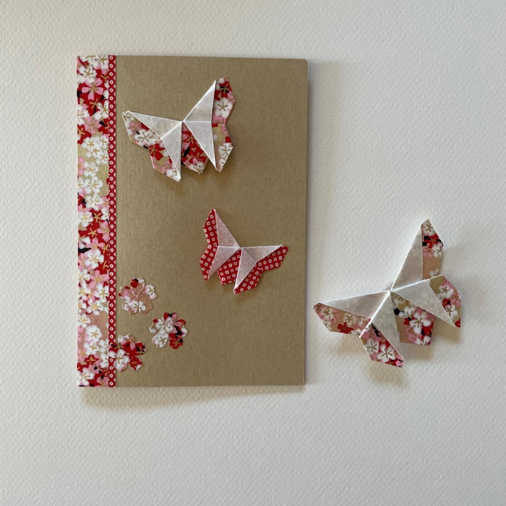 Carte de vœux + marque-page origami Papillon – Craft Rouge