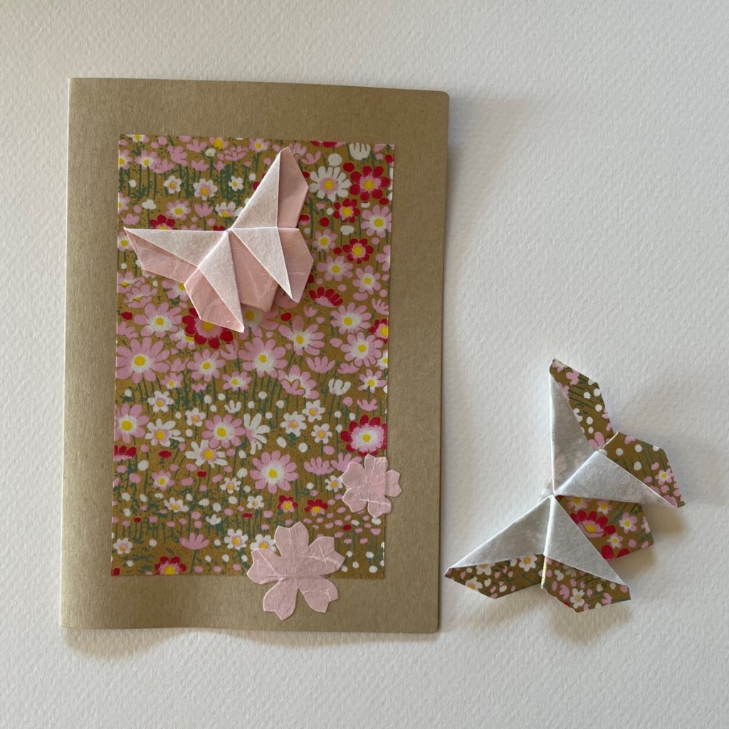 Carte de vœux + marque-page origami Papillon – Craft Rose