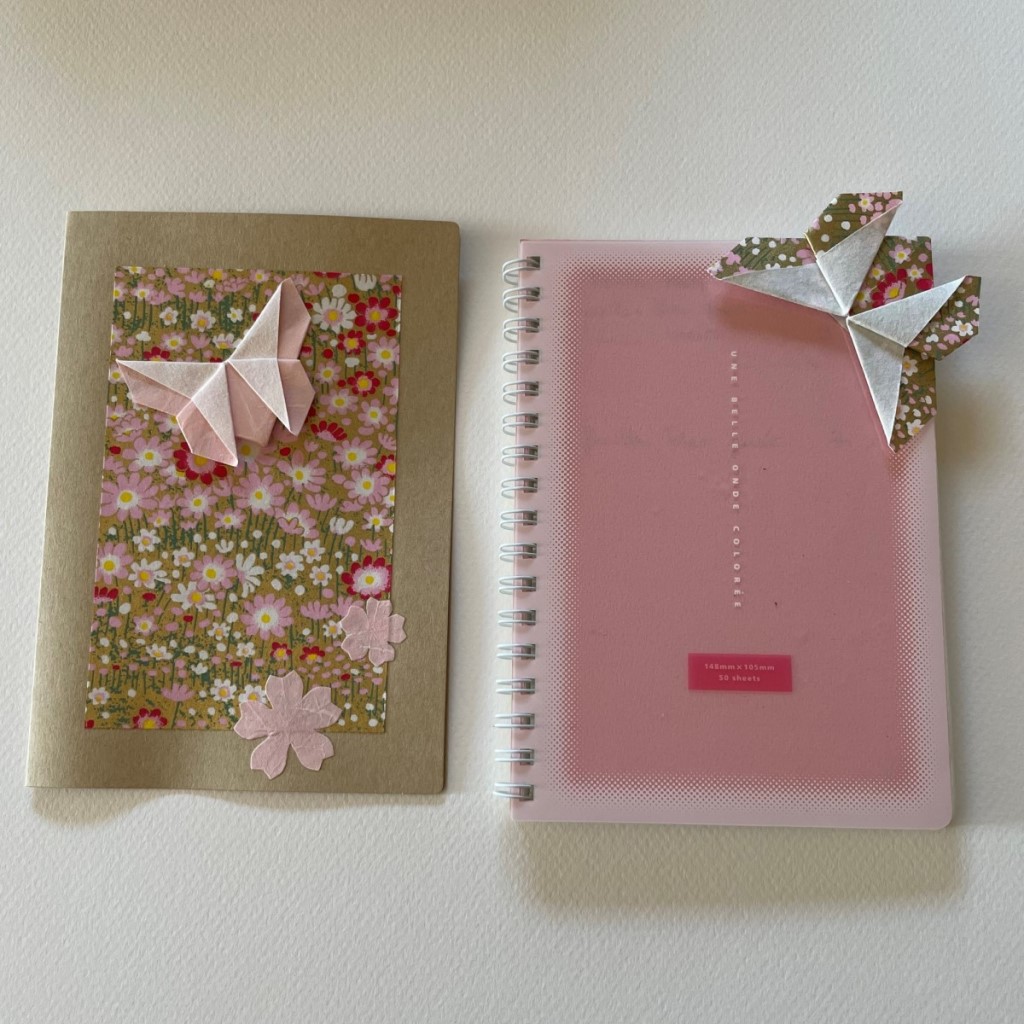 Carte de vœux + marque-page origami Papillon – Craft Rose