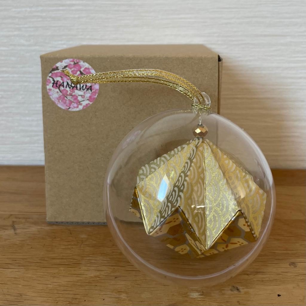 Coffret 1 boule de Noël – Origami dans boule plastique