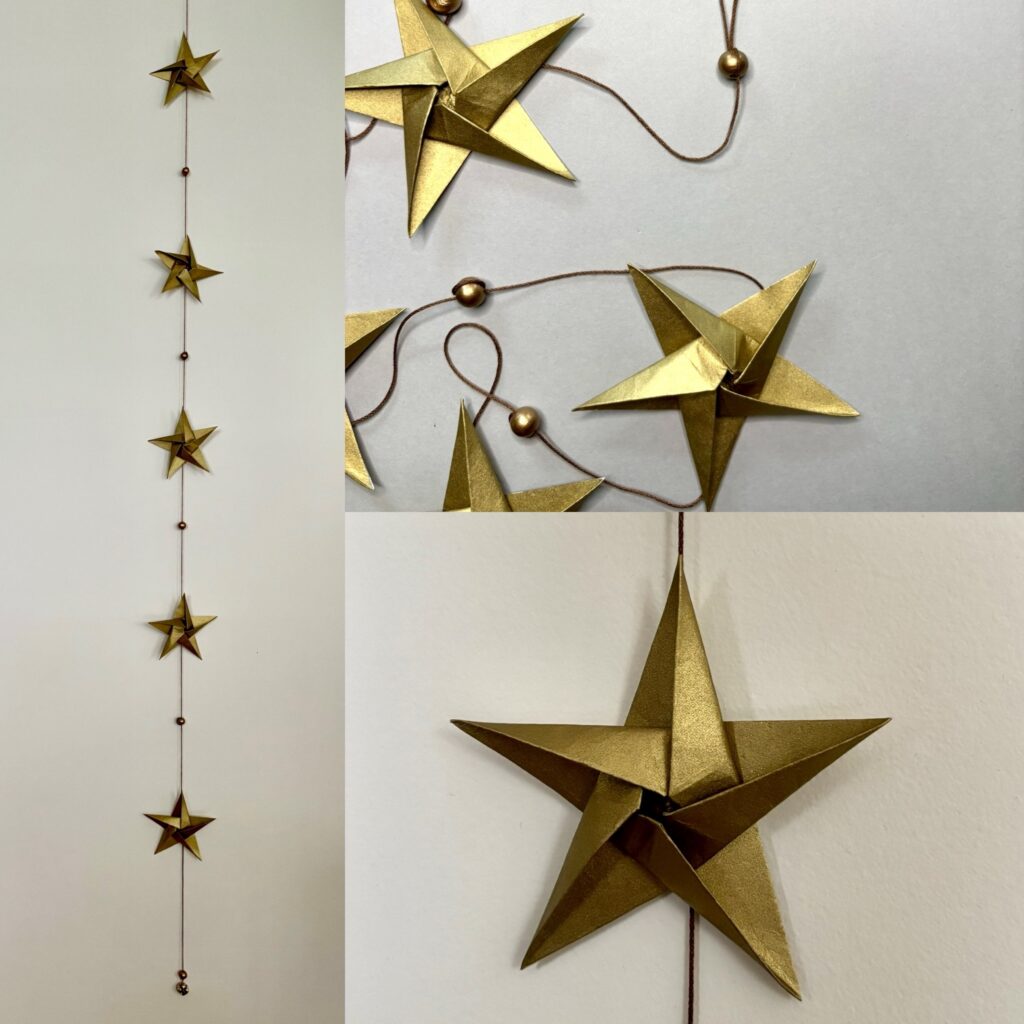 KIT Créatif Guirlande d’étoiles en origami - Bleu & Vert – Image 3