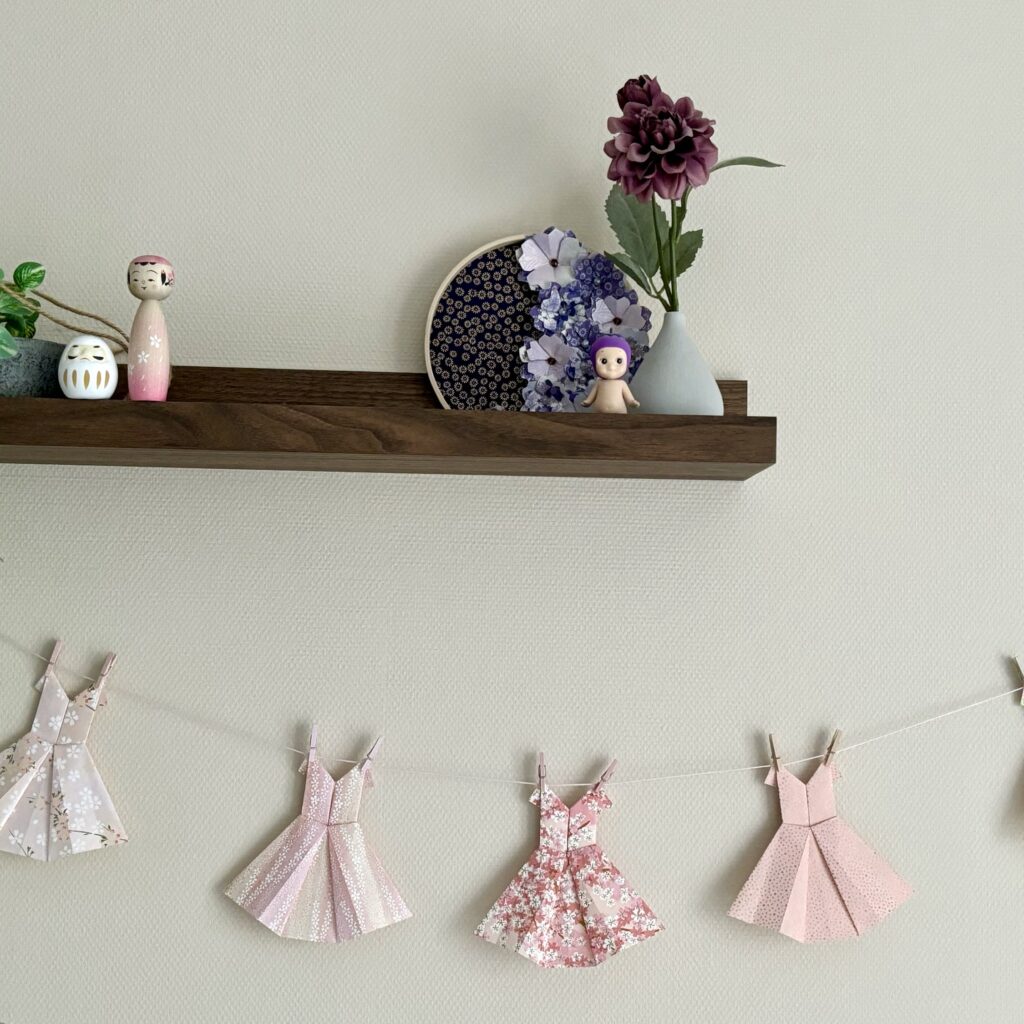 KIT Créatif Guirlande de Robes origami – Rose