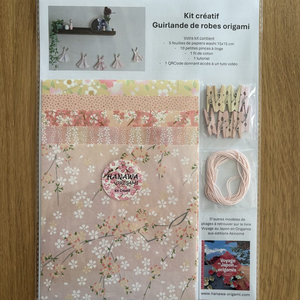KIT Créatif Guirlande de Robes origami – Rose