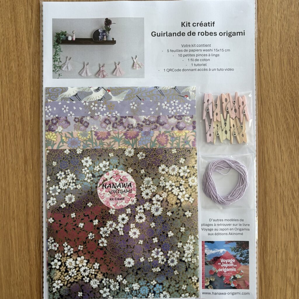 KIT Créatif Guirlande de Robes origami – Violet