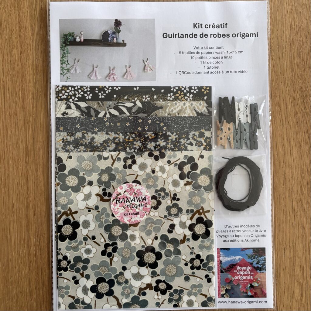KIT Créatif Guirlande de Robes origami – Noir
