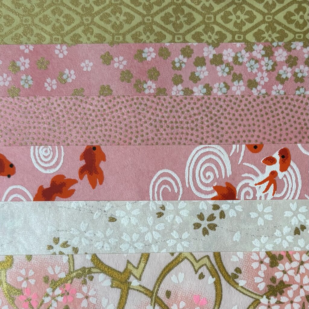 KIT PAPIERS WASHI – Rose et Doré