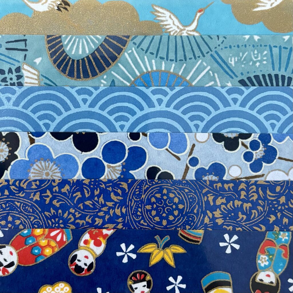 KIT PAPIERS WASHI – Bleu foncé