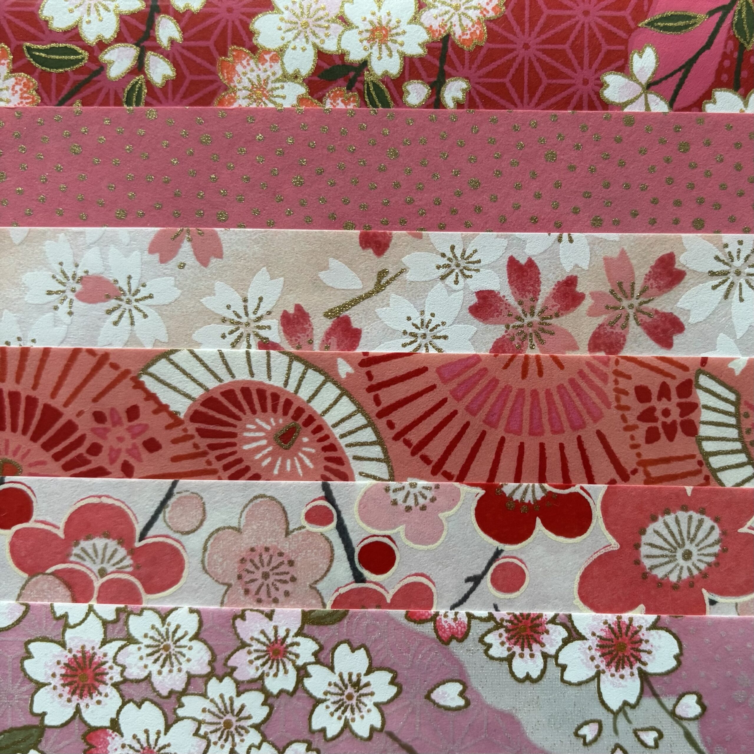 KIT PAPIERS WASHI - Rose et Rouge