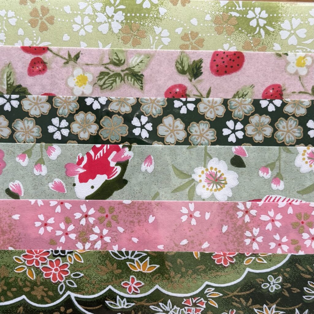 KIT PAPIERS WASHI – Rose et vert