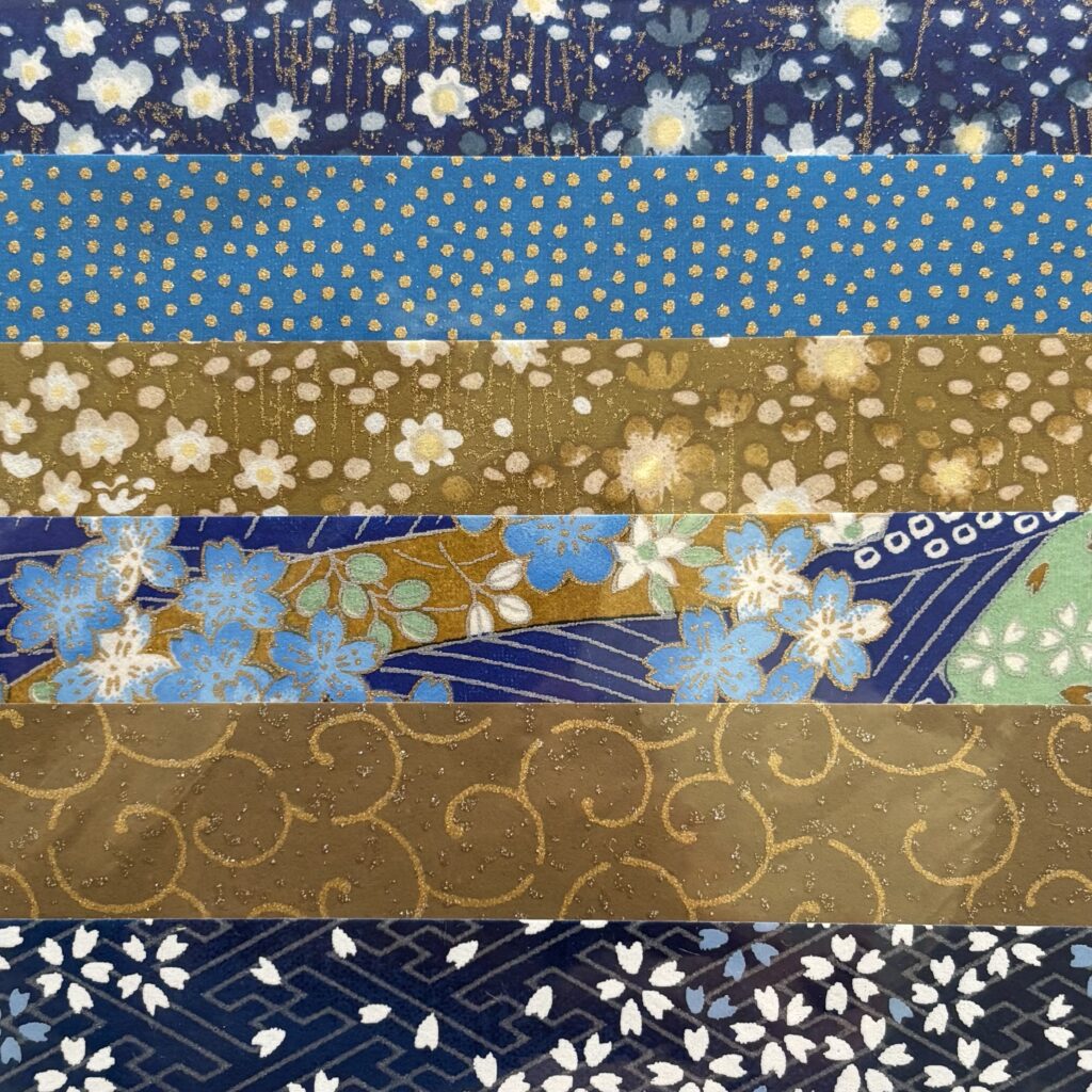 KIT PAPIERS WASHI – Bleu et Marron